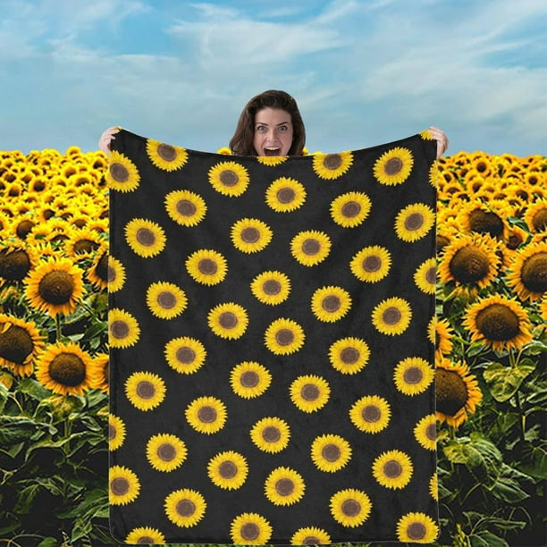 3D Fall Pumpkin Sunflower Throw Blanket for Kids Baby Soft Fleece Blanket for Teens Adults,Twin 60x80 